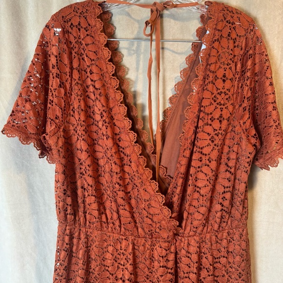 Baltic Born Terracotta Lace Maxi Dress Warm brown Orange Boho NWT XXL - Picture 9 of 12